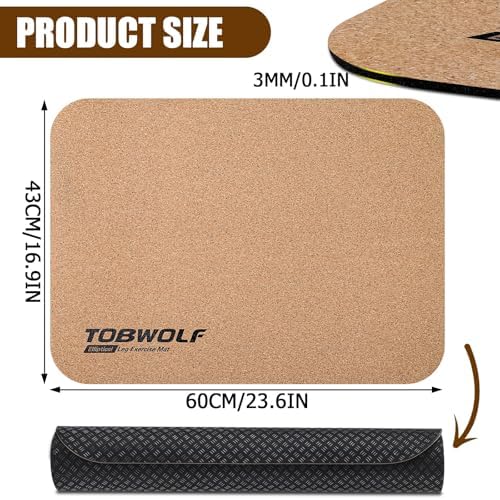 TOBWOLF Non-Slip Workout Mat for Ellipse Leg Exerciser, Ellipse Machine Mat, Exercise Mat for Under Desk Ellipticals, Suitable for Electric Seated Foot Pedal Exerciser, Stability & Floor Protection