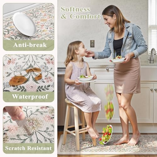 Collive Cushioned Anti Fatigue Kitchen Mats, Waterproof Sink Rugs Sets