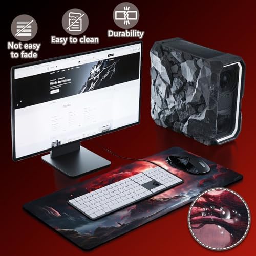 Mouse Pad Gaming - Desk Mat for Keyboard and Mouse - Large Mouse Pads for Desk, Gaming Mousepad with Non-Slip Base, Desks Pad (31.5" X 11.8") for Game, Office and Home