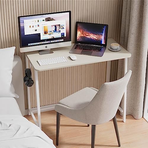 WOHOMO Folding Desk, 39.4" Foldable Computer Table for Small Spaces, Oak