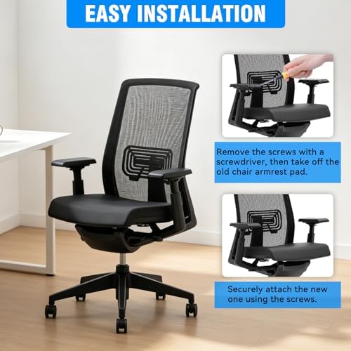 Armrest Pads Replacement for Haworth Comforto 59/62 Office Chair,Black (one Pair)