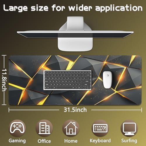 Mouse Pad Gaming - Desk Mat for Keyboard and Mouse - Large Mouse Pads for Desk, Gaming Mousepad with Non-Slip Base, Desks Pad (31.5" X 11.8") for Game, Office and Home