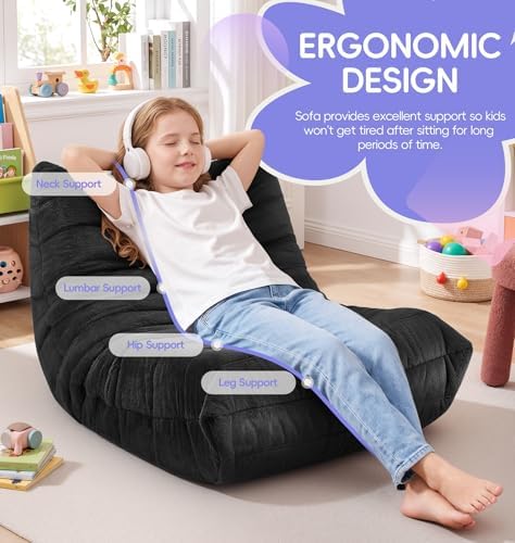 Hobestluk Small Bean Bag Chair Fireside Floor Chair BeanBag Couch Togo Sofa