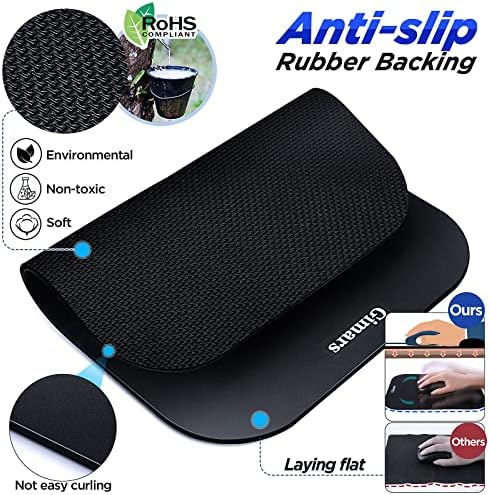 Gimars Large Smooth Superfine Fibre Memory Foam Ergonomic Mouse Pad Wrist Rest Support Mousepad with Nonslip Base for Laptop, Computer, Gaming&Office