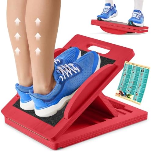 Slant Boards for Exercise, Wooden Slant Board, Calf Stretch Board with 7 Incline Angles, Velour Board, Balance Board & Calf Stretcher, Portable Incline Board for Physical Therapy, Ankle Mobility, Heel & Knees