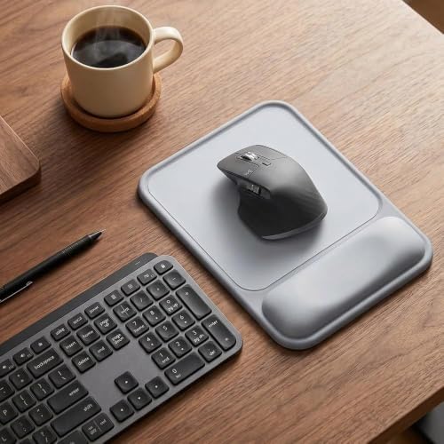 ErgoComfort Gel Mouse Pad with Wrist Rest, Ergonomic Mousepad with Wrist Support, Ergo Desk Mat, Non-Slip Base, Smooth Surface for Office Laptop Computer (02Space Gray)
