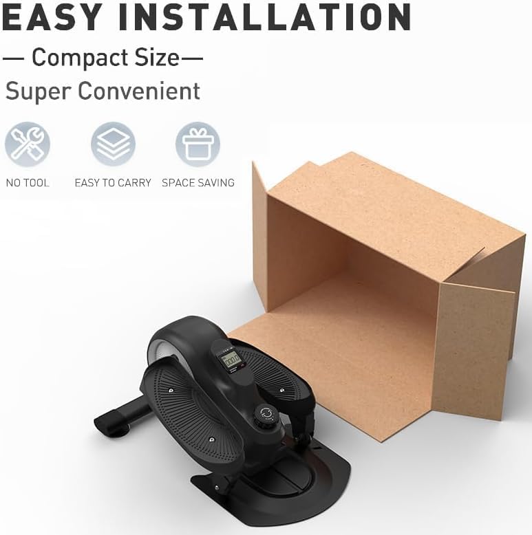Under Desk Elliptical,Quiet Under Desk Elliptical，Standing Position Ellipse Leg Exerciser As Seen on Tv，Adjustable Speed Elliptical Exercise Machine ，Pedal Exerciser Under Desk Bike for Home Office
