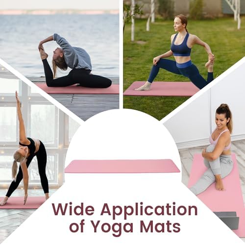 Fitvids 1/2-inch Thick High Density Exercise Yoga Mat with Carrying Strap