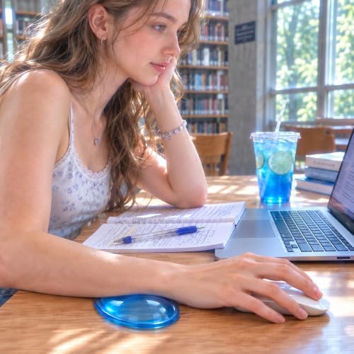 Soft Mouse Wrist Rest Pad Comfortable Cool Silicone Gel Ergonomic Cushion Small-Sized Hand Pain Relief Support Pad with Gel-Filled for Laptop Computer Office & Home (Ocean Blue)