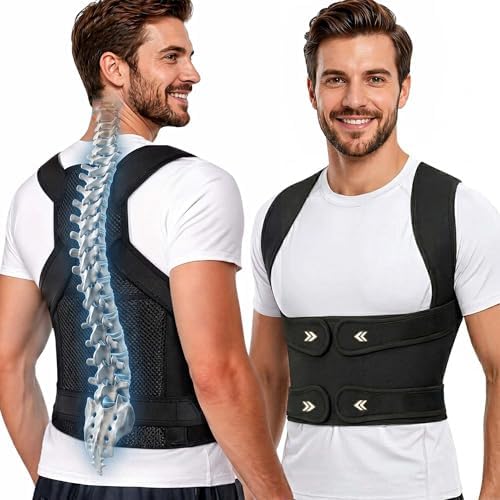 Back Straightener Posture Corrector for Men and Women - Comfortable Full Back Brace Posture Corrector for Daily Wear - Adjustable Shoulder Support Brace for Office, Driving, Study & Back Pain Relief