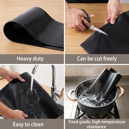 36x24 Inch Silicone Craft Mat, Extra Large Table Protector Heat Resistant Silicon Mat for Kitchen Placemat Baking Painting Clay Art (Black)