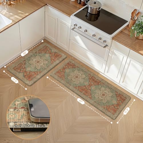 GENIMO Anti Fatigue Kitchen Mats for Floor 2PCS, Standing Rugs,Multi