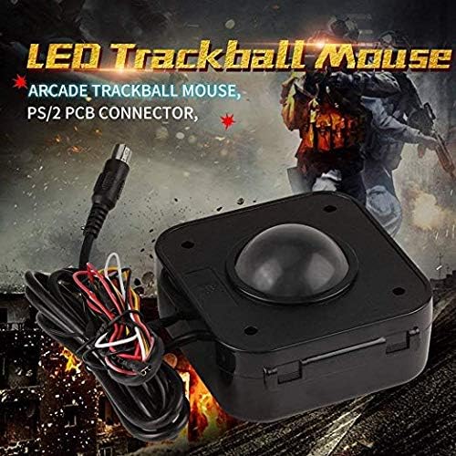Arcade Trackball Mouse,4.5cm Lighted Illuminated Round LED Trackball Mouse PS/2 PCB Connector for Arcade (Trackballs)