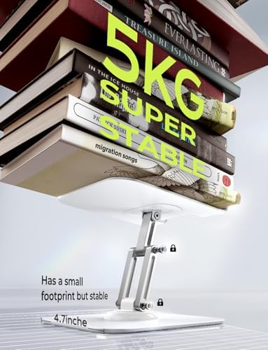 LISEN for iPad Stand Holder Adjustable Tablet Stand for Desk White