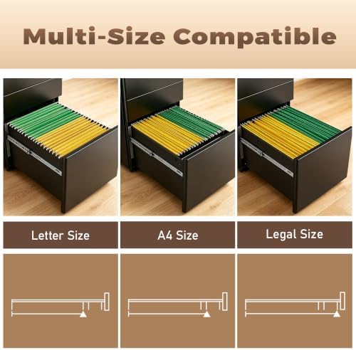 Guizeeopo Fully Assembled 3 Drawer Filing Cabinets for Home Office