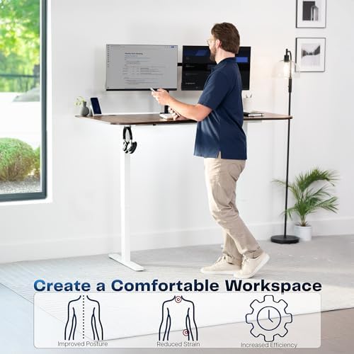 VIVO Rustic Vintage Brown 63 x 32 in Standing Desk, DESK-KIT-1W1N