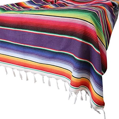 Xplanet 84 X 59 Inch Mexican Serape Blanket Bay Window Blanket, Mexican Tablecloth Serape Tatami Blanket Bed Blanket Table Cover Tapestry Blanket Picnic Mat for Mexican Party Wedding Decorations