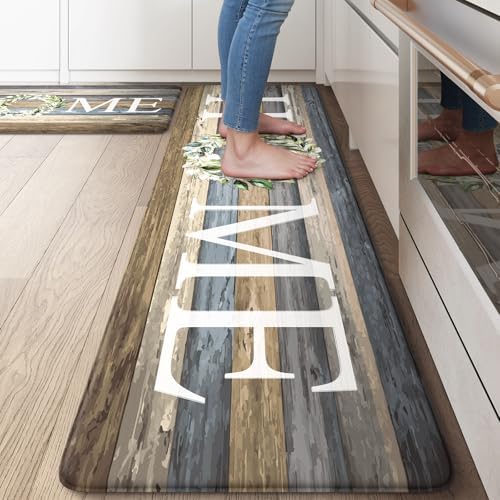 KIMODE Kitchen Floor Mats Cushioned Anti Fatigue Kitchen Rugs Sets of 2