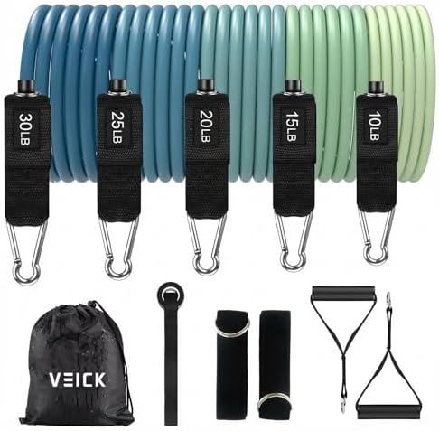 VEICK Resistance Bands with Handles, Exercise Tube Bands Set for Workouts
