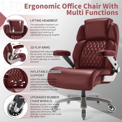 Big and Tall Office Chair 700lbs, Ergonomic High Back Computer Desk Chair