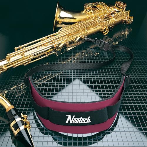 Neotech Saxophone Swivel Hook Neck Strap Soft Sax Padded for Alto Tenor Baritone Soprano – (Regular, Wine) - Made in USA