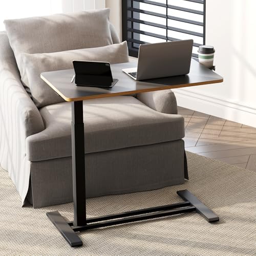 SANODESK 32'' Mobile Standing Desk with Hidden Wheels,Pneumatic Laptop Desk