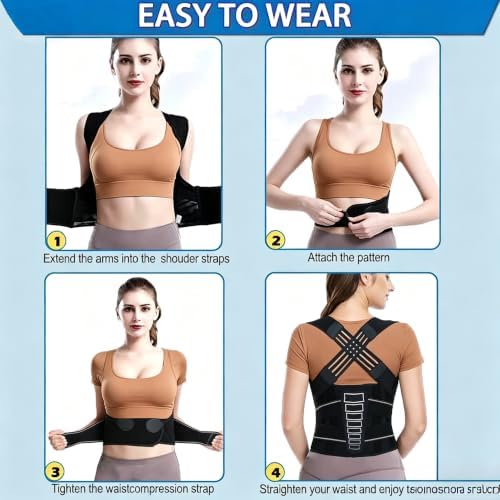 Back Posture Corrector for Kyphosis and Scoliosis, XL, Youth, Unisex, Black, 1 Count