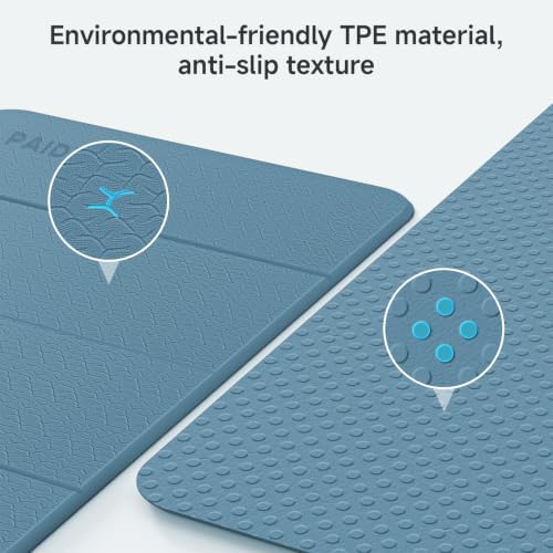 PAIDU Foldable Yoga Mat 10mm Thick, 75"x26" Non-Slip Fitness Exercise Mat