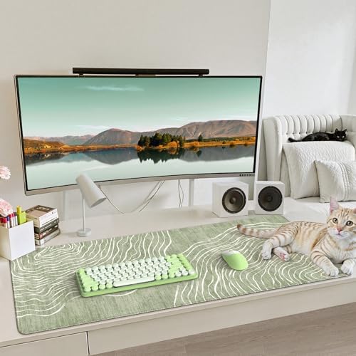 iCasso Desk Cover Mat Green, Extra Large Mouse Pad for Laptop