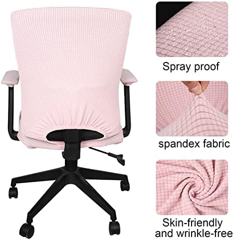 Tallew 4 Pcs Office Chair Covers Stretchable Armrest Seat,XL,Pale Pink