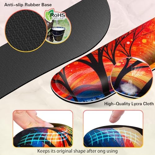 Canjoy Desk Mat with Wrist Rest, Anime Black Cats Keyboard and Mouse Pad