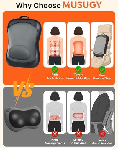 Back Massager for Pain Relief Deep Tissue with Rolling Up and Down