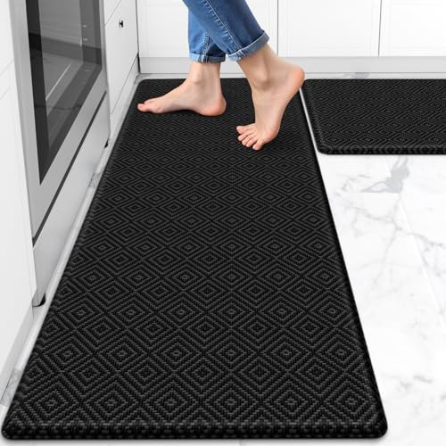 Kitchen Mat 2PCS Kitchen Rugs Cushioned Anti-Fatigue Rug Standing Desk Mat