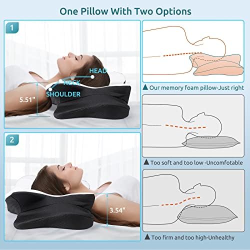 DONAMA Cervical Pillow for Neck Pain, Ergonomic Memory Foam Contour Pillow