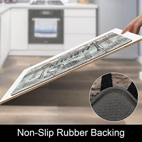 HEBE Anti Fatigue Kitchen Rugs Set of 2, Cushioned Kitchen Mats for Floor
