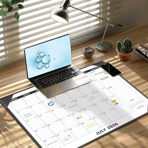 Desk Calendar 2026-2027 with Protective Mat 22" x 17"