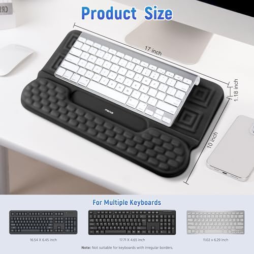 MOSISO Wrist Rest with Keyboard Stand, 3-in-1 Ergonomic Keyboard Riser