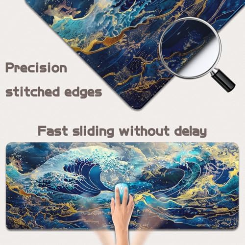 Mouse Pad Gaming - Desk Mat for Keyboard and Mouse - Large Mouse Pads for Desk, Gaming Mousepad with Non-Slip Base, Desks Pad (31.5" X 11.8") for Game, Office and Home