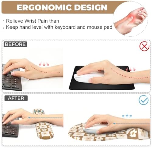 AKIT Ergonomic Mouse Pad with Wrist Support & Keyboard Wrist Rest Set