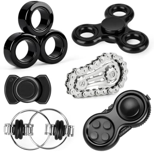 6pcs Adult Fidget Toys,Office Desk Metal Fidget Set for Teens&Kids