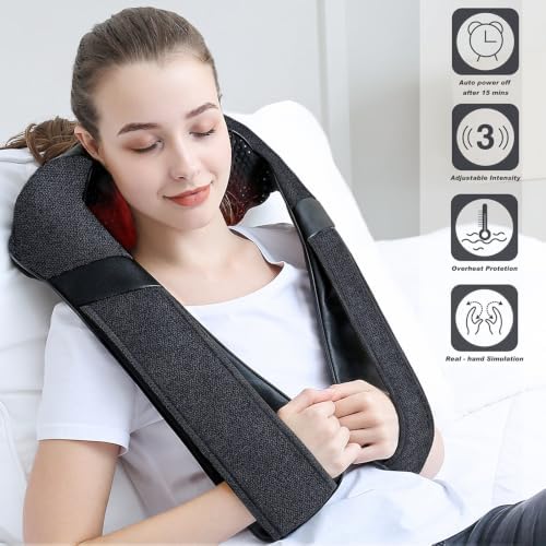Mirakel Heat Neck Massager for Pain Relief Deep Tissue - Gift for Women Men