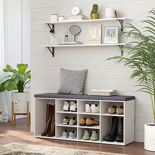 DINZI LVJ Long Wall Shelves, 47.3Inch Wooden Floating Shelves with Brackets