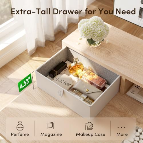CubiCubi 55 x 28 Inch Electric Standing Desk with 2 Drawers, Maple