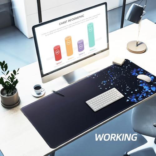 Large Gaming Mouse Pad-70x30 Blueflower