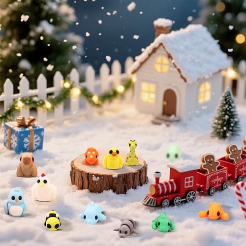 65 PCS 3D Printed Animal Figurines Set, Articulated Animal Figurines,Fidget Toys, Flexible Desk Decor, Party Favor, Gifts for Girls and Boys, Classroom Reward