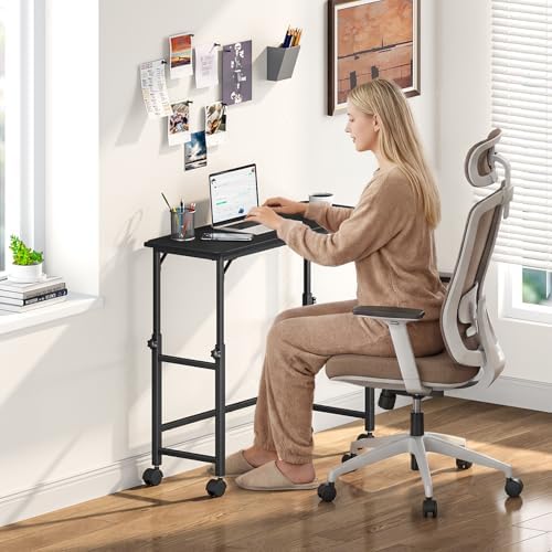 Snughome Mobile Keyboard Tray with Mouse Pad, Height Adjustment 21.6"-31.1", Keyboard Standing Desk, Rolling Under-Desk Extender with Lockable Casters, Desk Accessories for Home Office, Black