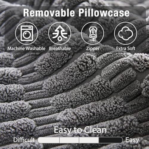 Reading Pillow for Bed Sitting Up with Large Pockets,Modern Style