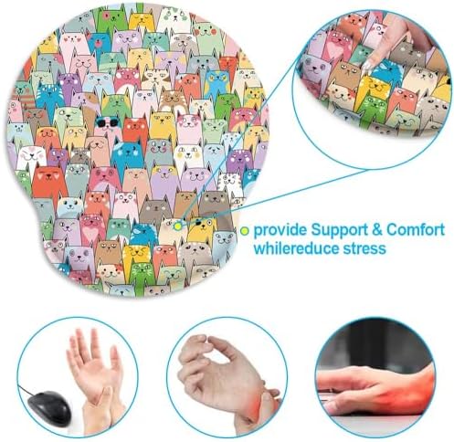 Britimes Ergonomic Mouse Pad with Wrist Support, Cats Cat