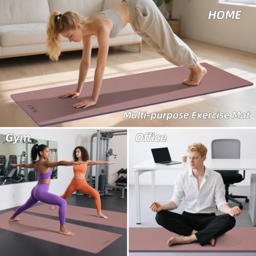 ILILI 10mm Extra Thick, TPE Yoga Mat, 76×28 Inch Extra Long, Carrying Strap