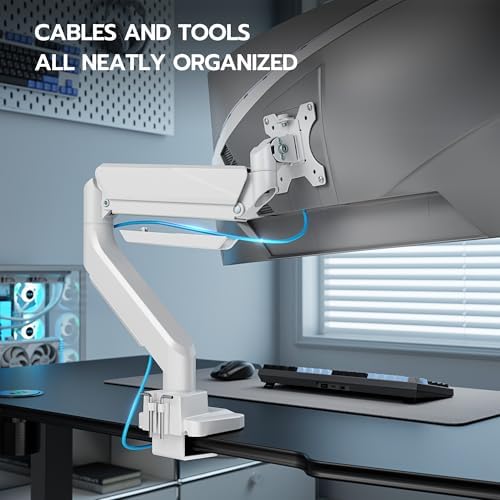 Heavy Duty Single Monitor Mount for 13"-49" Curved Screens, White